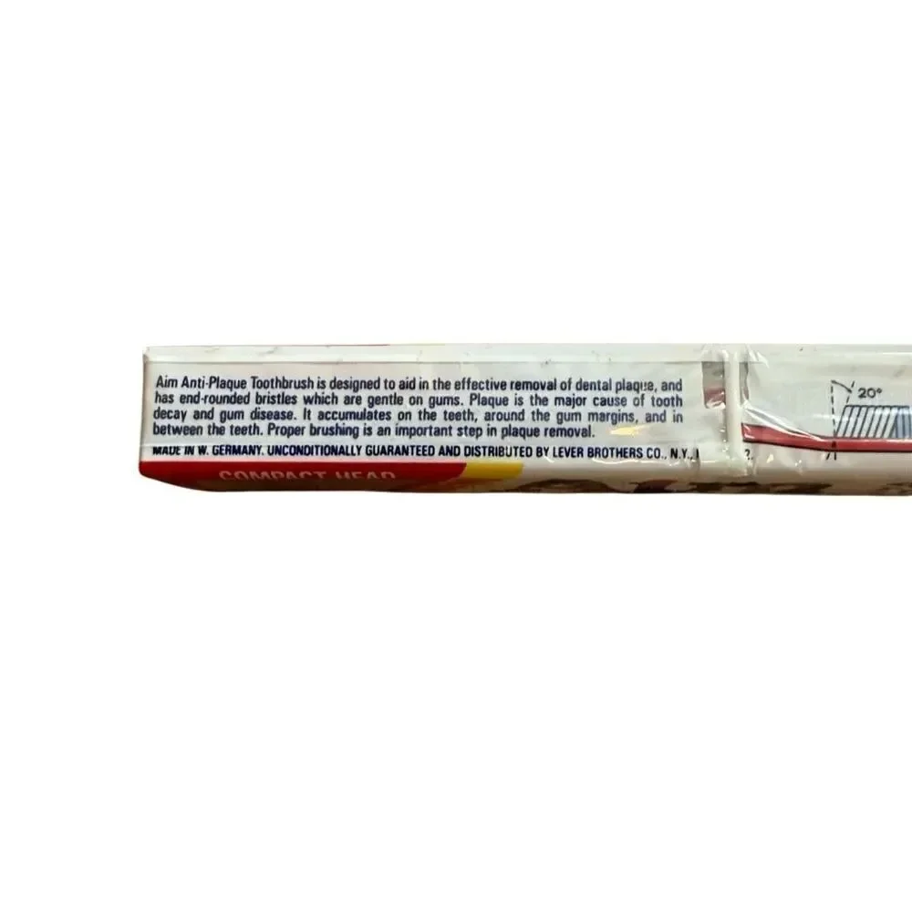NIB AIM made in Germany Soft Head Bristle Toothbrush Red